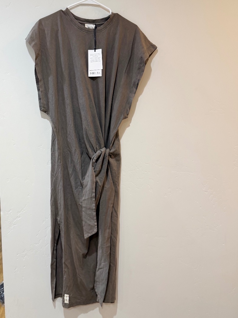 Nwt Mikuta Dark Faded Knotted Long Batwing Maxi Dress Size Xs New With Tag — image 2 of 7